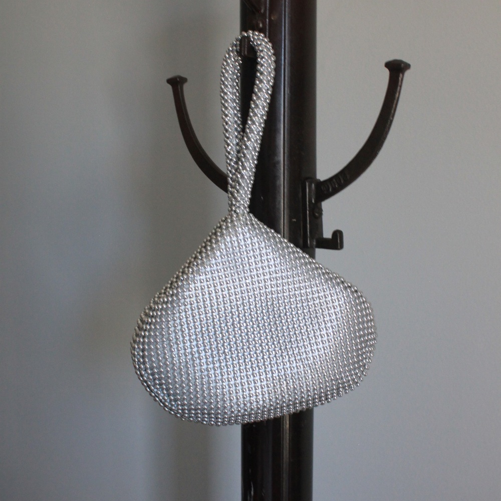 Jessica McClintock Silver Beaded Handbag